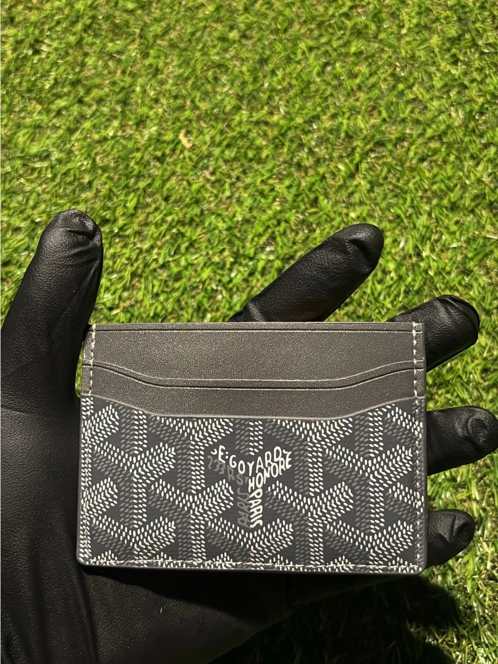Goyard Grey and Black Goyardine Card Holder